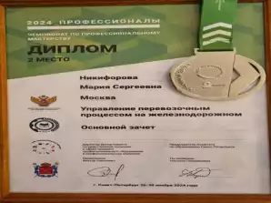 Второе место Финала Всероссийского чемпионата &laquo;Профессионалы&raquo;